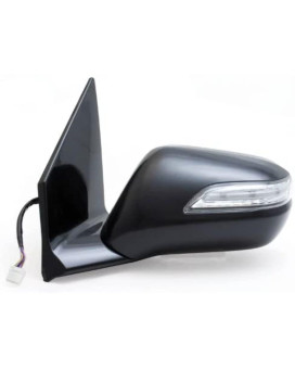 Fit System Driver Side Mirror for Acura MDX, w/o Power liftgate, Black PTM, w/Turn Signal & Memory, Blue Lens, Foldaway, Heated Power