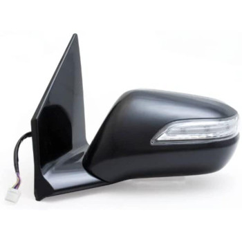 Fit System Driver Side Mirror for Acura MDX, w/o Power liftgate, Black PTM, w/Turn Signal & Memory, Blue Lens, Foldaway, Heated Power