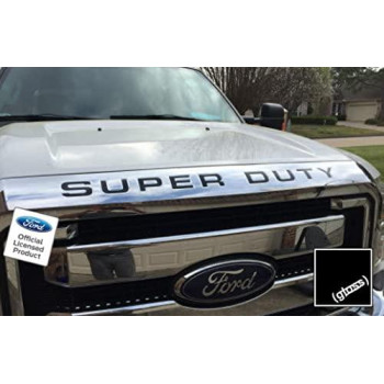 Decal Mods 2008-2016 Hood/Grille Letters Inserts Inlays Decals Stickers for Ford Super Duty F250 F350 F450 (2008-2016) (Thin Decal) - CB (Black Gloss)