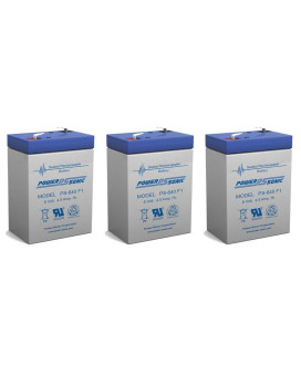 PS-640 6 Volt 4.5 AmpH SLA Replacement Battery with F1 Terminal - 3 Pack