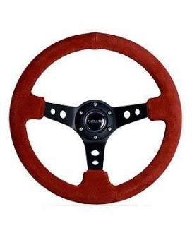 NRG Innovations ST-006S-RR 350mm Sport Steering Wheel (3 Deep) (Red Suede)