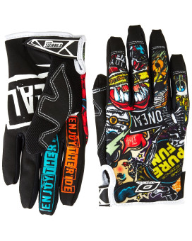 O'Neal 0385-131 Jump Gloves with Crank Graphic (Black/Multicolor, Size 11)