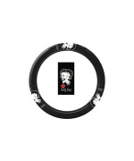 U.A.A. INC. 1 pc Betty Boop Timeless Original Design Logo Black Steering Wheel Cover New