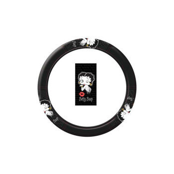 U.A.A. INC. 1 pc Betty Boop Timeless Original Design Logo Black Steering Wheel Cover New