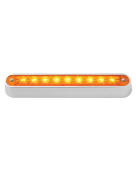 Grand General 76090 Amber 6-1/2 9-LED Sealed Light Bar with Chrome Base and 3 Wires for Dual Function