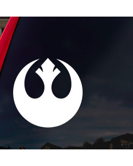 SoCoolDesign Rebel Symbol Alliance Wars Car Window Vinyl Decal Sticker 6 Wide (White)