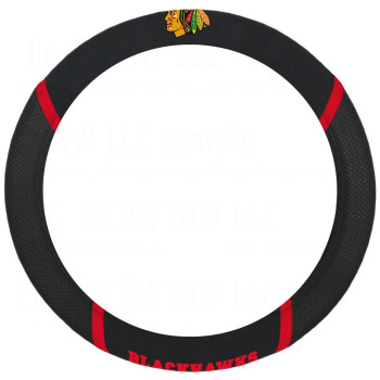 FANMATS 14789 NHL Chicago Blackhawks Polyester Steering Wheel Cover , 15x15