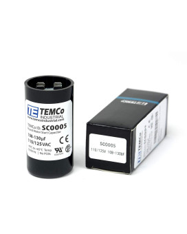 TEMCo 108+130 uf/MFD 110-125 VAC Volts Round Start Capacitor 50/60 Hz AC Electric - Lot -1