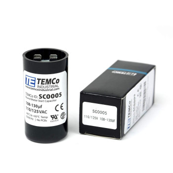 TEMCo 108+130 uf/MFD 110-125 VAC Volts Round Start Capacitor 50/60 Hz AC Electric - Lot -1