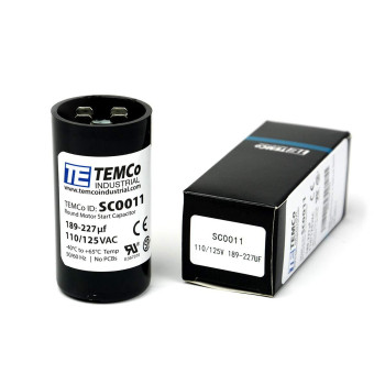 TEMCo 189-227 uf/MFD 110-125 VAC Volts Round Start Capacitor 50/60 Hz AC Electric - Lot -1