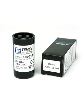 TEMCo 233-280 uf/MFD 110-125 VAC Volts Round Start Capacitor 50/60 Hz AC Electric - Lot -1