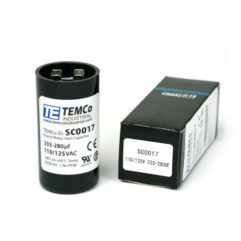 TEMCo 233-280 uf/MFD 110-125 VAC Volts Round Start Capacitor 50/60 Hz AC Electric - Lot -1