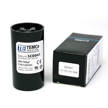 TEMCo 590-708 uf/MFD 110-125 VAC Volts Round Start Capacitor 50/60 Hz AC Electric - Lot -1