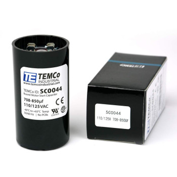 TEMCo 708-850 uf/MFD 110-125 VAC Volts Round Start Capacitor 50/60 Hz AC Electric - Lot -1