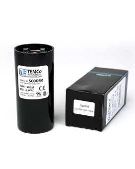 TEMCo 1000-1200 uf/MFD 110-125 VAC Volts Round Start Capacitor 50/60 Hz AC Electric - Lot -1