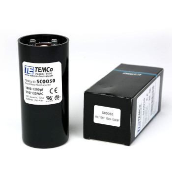 TEMCo 1000-1200 uf/MFD 110-125 VAC Volts Round Start Capacitor 50/60 Hz AC Electric - Lot -1