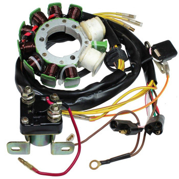 Caltric Stator and Relay SolenoidCompatible with Polaris Sportsman 500 1996 1997 4-Stroke