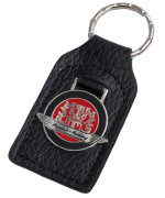 Triple-C Austin-Healey Wings Leather and Enamel Key Ring Key Fob