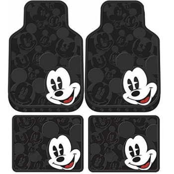 4pcs Mickey Mouse Expressions Front Rear Rubber Floor Mats Set