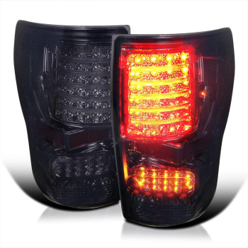 Spec-D Tuning Smoke Lens LED Tail Lights Compatible with 2007-2013 Toyota Tundra Left + Right Pair Assembly