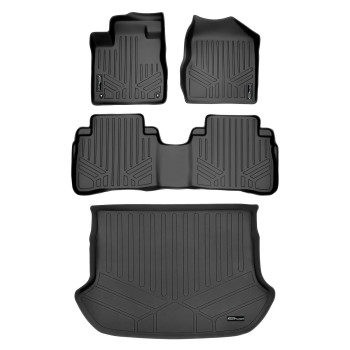 MAXLINER Floor Mats 2 Rows and Cargo Liner Set Black for 2009-2014 Nissan Murano