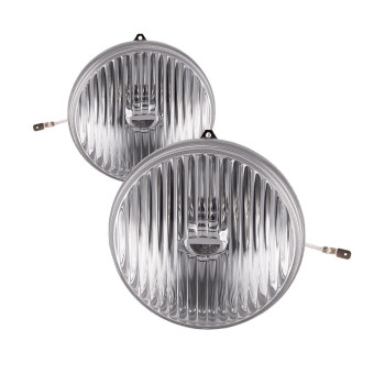 PERDE Fog Lights Compatible with 1987-1993 Ford Mustang Chrome Housing 2 Piece Left Driver and Right Passenger Side Fog Lamp Assembly