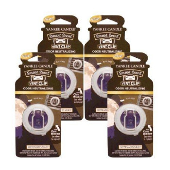 Yankee Candle Car Freshener Smart-Scent Vent Clips, 4-PACK (Midsummer's Night)