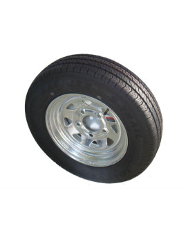 145R12 LRD 8 PR Kenda Karrier Radial Trailer Tire on 12 5 Lug Galvanized Spoke Wheel