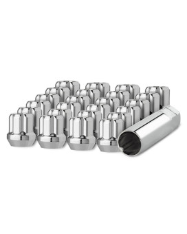 DPAccessories 24 Chrome 14x2 Open End Duplex Spline Tuner Lug Nuts for Aftermarket Wheels LOS2B9HC-CH04024