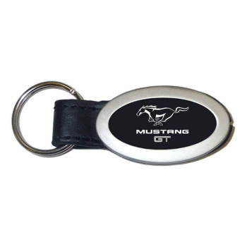 Au-TOMOTIVE GOLD Oval Key Chain for Ford Mustang GT (Black)