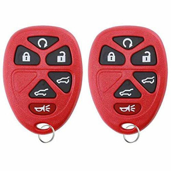 KeylessOption Keyless Entry Remote Control Car Key Fob Replacement for 15913427 -Red (Pack of 2)