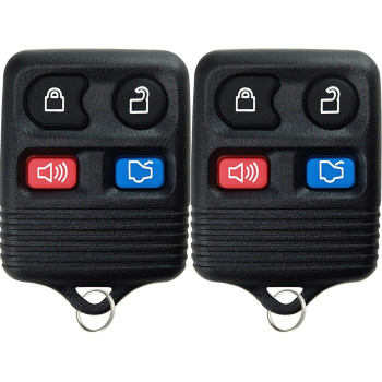 2 KeylessOption Replacement Keyless Entry Remote Control Key Fob Clicker Transmitter - Black