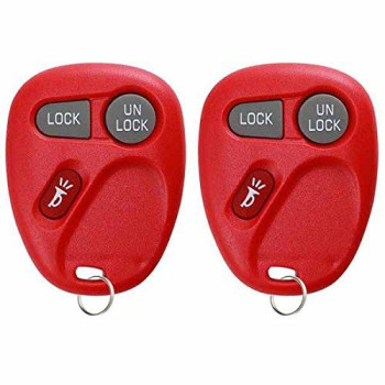 2 KeylessOption Replacement 3 Button Keyless Entry Remote Control Key Fob -Red