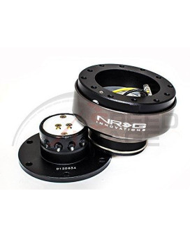 NRG Steering Wheel Quick Release Kit - Generation 2.0 - Black with Titanium Ring SRK-200BK