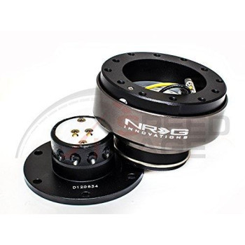 NRG Steering Wheel Quick Release Kit - Generation 2.0 - Black with Titanium Ring SRK-200BK