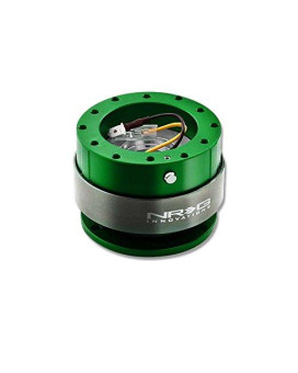 NRG Steering Wheel Quick Release Kit - Generation 2.0 - Green with Titanium Ring SRK-200GN