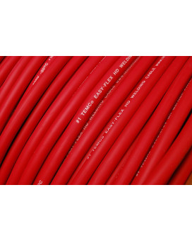 TEMCo WC0233-5 ft 1 Gauge AWG Welding Lead & Car Battery Cable Copper Wire RED | MADE IN USA