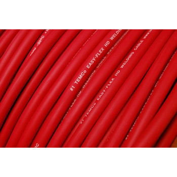 TEMCo WC0233-5 ft 1 Gauge AWG Welding Lead & Car Battery Cable Copper Wire RED | MADE IN USA