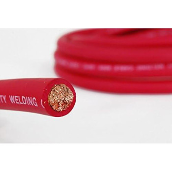 TEMCo WC0233-5 ft 1 Gauge AWG Welding Lead & Car Battery Cable Copper Wire RED | MADE IN USA