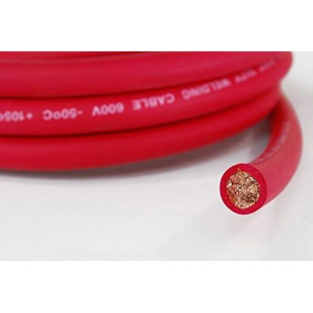 TEMCo WC0233-5 ft 1 Gauge AWG Welding Lead & Car Battery Cable Copper Wire RED | MADE IN USA