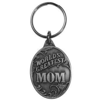 World's Greatest Mom Antiqued Metal Key Chain