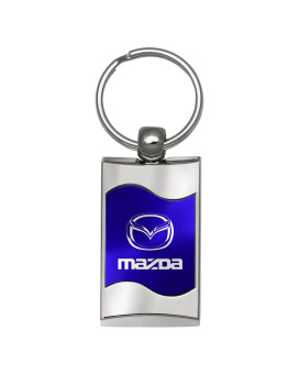 Au-TOMOTIVE GOLD Rectangular Wave Key Fob for Mazda (Blue)