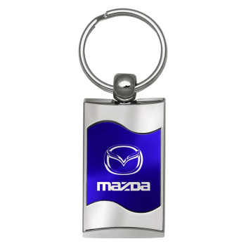 Au-TOMOTIVE GOLD Rectangular Wave Key Fob for Mazda (Blue)