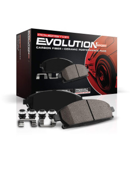 Power Stop Z23-375 Front Z23 Evolution Sport Carbon Fiber Infused Ceramic Brake Pads with Hardware