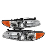 Xtune Pontiac Grand Prix Crystal Headlights W/Amber Corner Lights Chrome Housing With Clear Lens