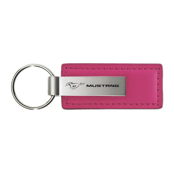 Au-TOMOTIVE GOLD Rectangular Leather Key Chain for Ford Mustang (Pink)