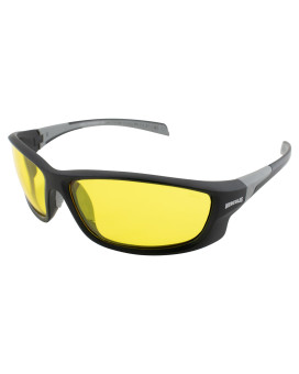 Global Vision Hercules 5 Black Motorcycle & Safety Glasses ANSI Z87.1 Scratch-Resistant Yellow Lens