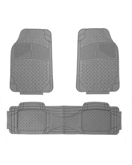 FH Group Car Floor Mats - Heavy-Duty Rubber Floor Mats for Cars, Universal Fit Full Set, Trimmable Automotive Floor Mats, ClimaProof Floor Mats For Most Sedan, SUV, Truck Floor Mats Gray