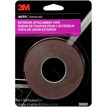 3M Exterior Attachment Tape, 38583, 1/4 IN X 15 ft