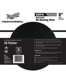 Meguiar's 6 DA Backing Plate - Pair With Foam or Microfiber Pads for Dual Action Polishing - DBP6